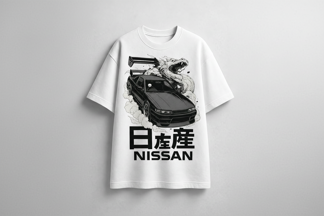 Nissan Dragon Drift 250 GSM Heavyweight 100% Cotton T-Shirt